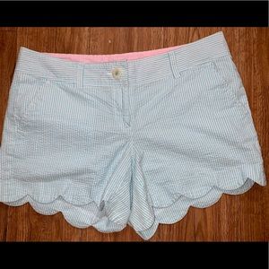 Lily Pulitzer Scalloped Seersucker Shorts